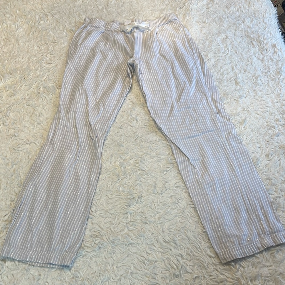 Gap Factory Body Glitter Stripe Small Flannel Pajama Pants